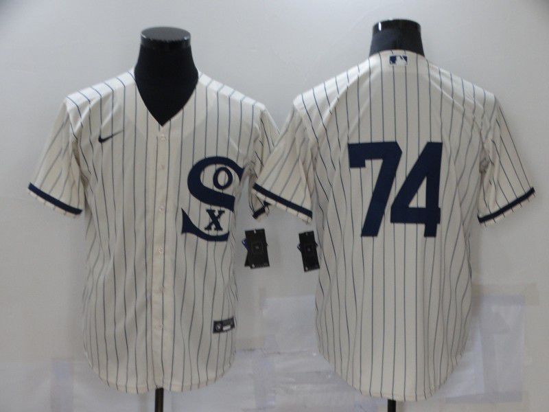 Men Chicago White Sox #74 No Name Cream stripe Dream version Game Nike 2021 MLB Jerseys